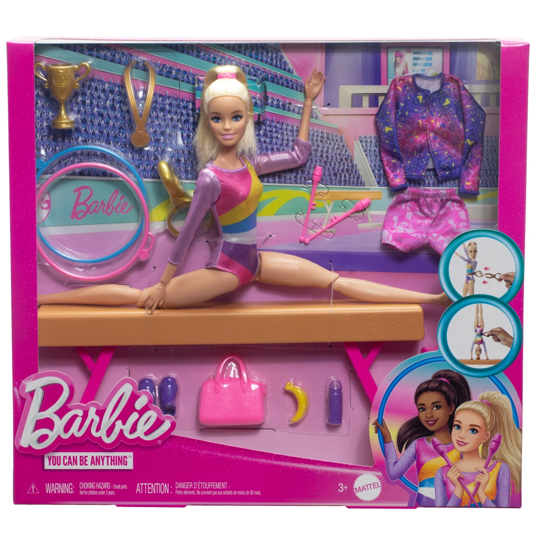 Mattel Barbie Gymnastka na kladině HRG52