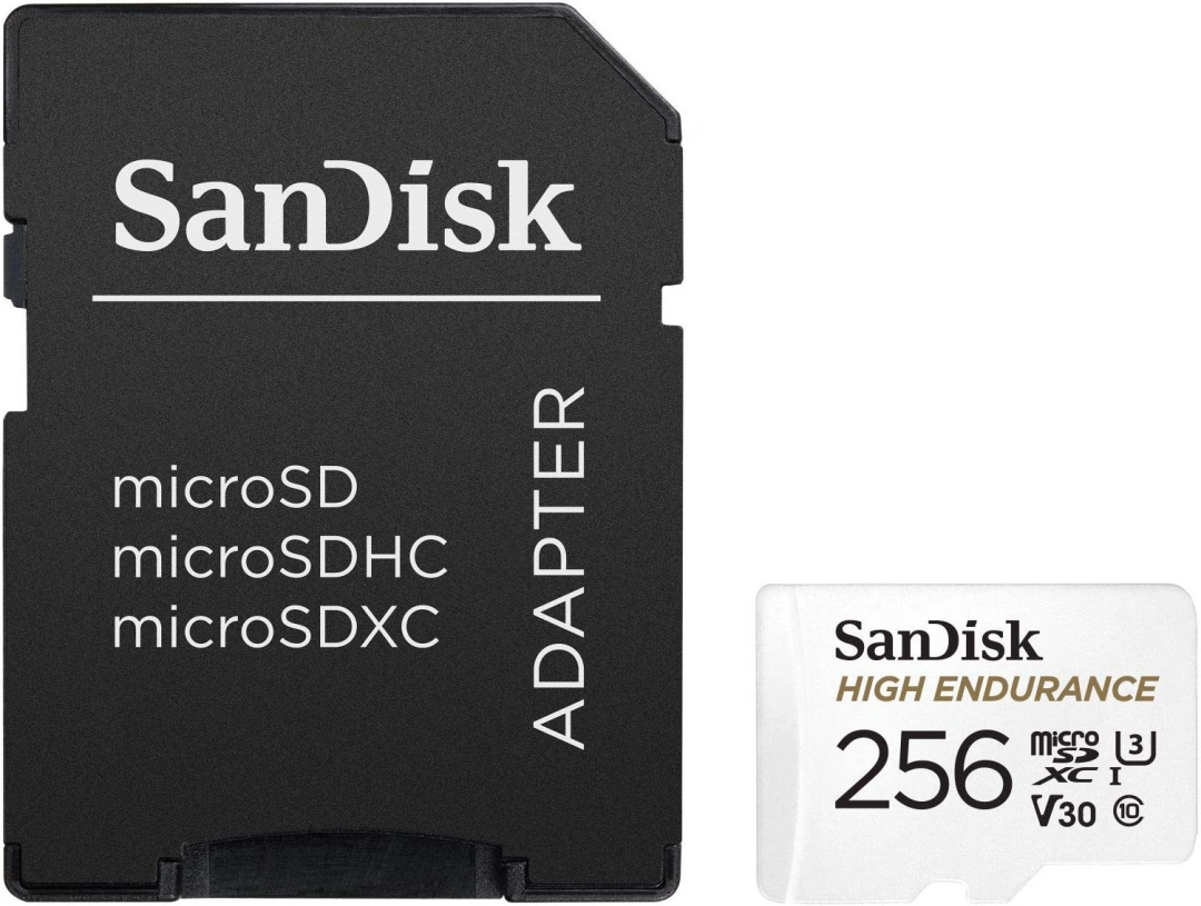 SanDisk Micro SDXC High Endurance 256GB 100MB/s UHS-I U3 + SD adaptér