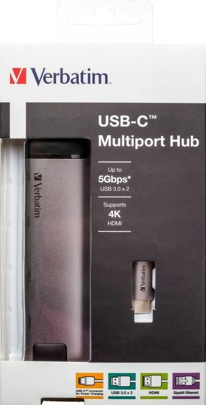 Verbatim USB-C dock,2x USB-A, HDMI