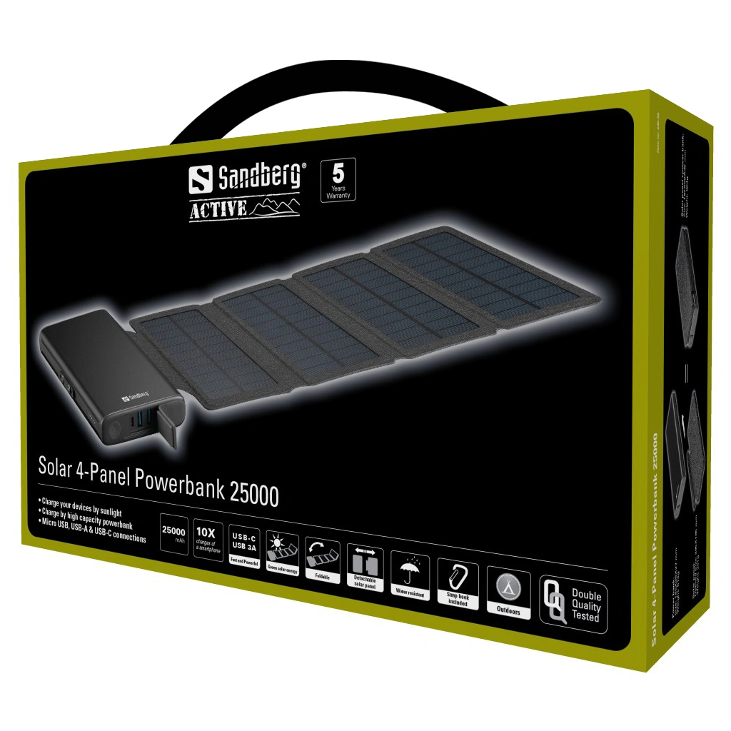 Sandberg Solar 4 Panel Powerbank 25000 mAh