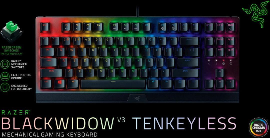 Razer BlackWidow V3 Tenkeyless, Razer Green, US 