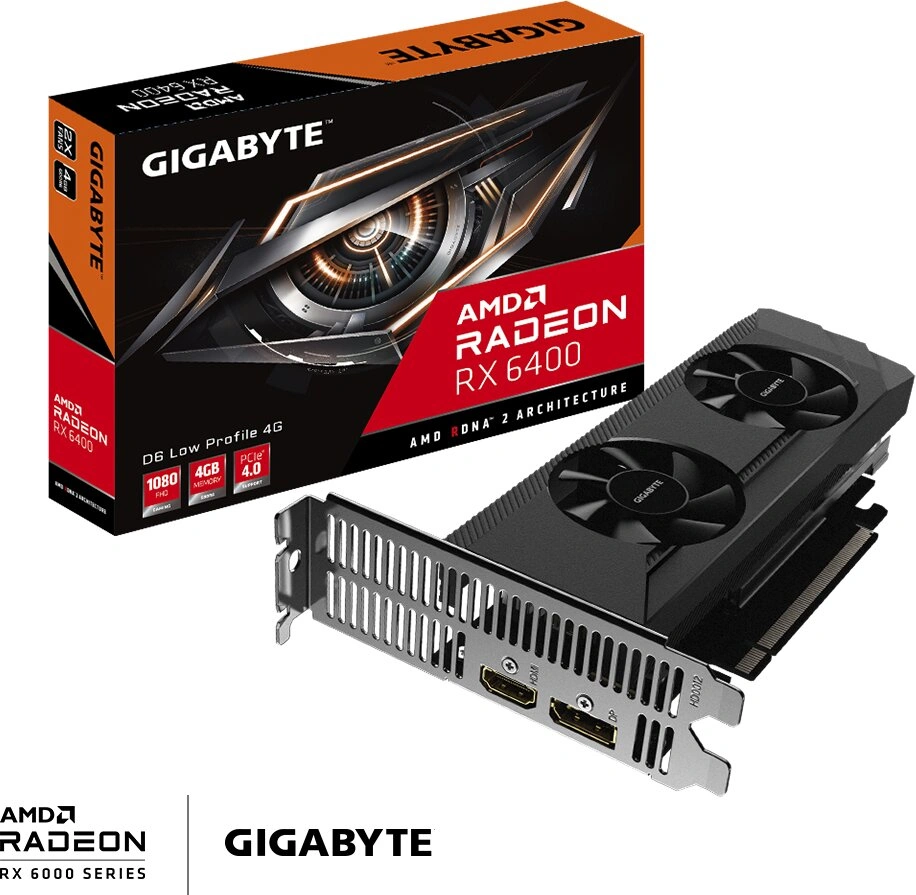 Gigabyte Radeon RX 6400 D6 LOW PROFILE 4G, 4GB GDDR6