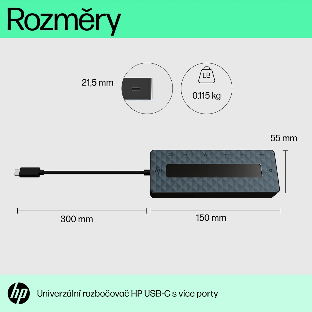 HP Universal USB-C Multiport Hub 50H98AA