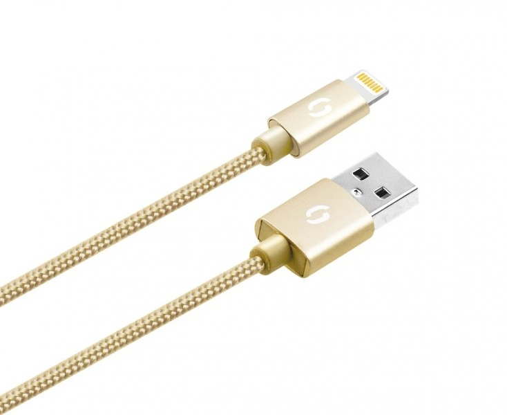 ALIGATOR PREMIUM Datový kabel 2A, Lightning zlatý