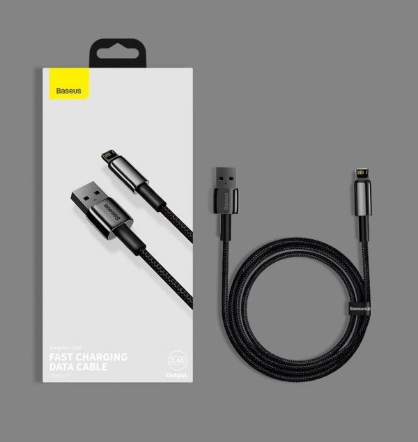 Baseus CALWJ-01 Tungsten Gold Kabel Lightning 2.4A 1m Black