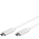 PremiumCord kabel USB-C 3.1 - USB-C 3.1, bílá, 1m