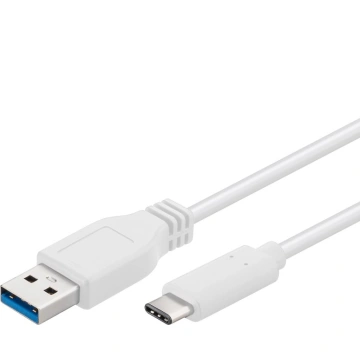 PremiumCord Kabel USB 3.1 konektor C/male - USB 3.0 A/male, bílý, 0,5m