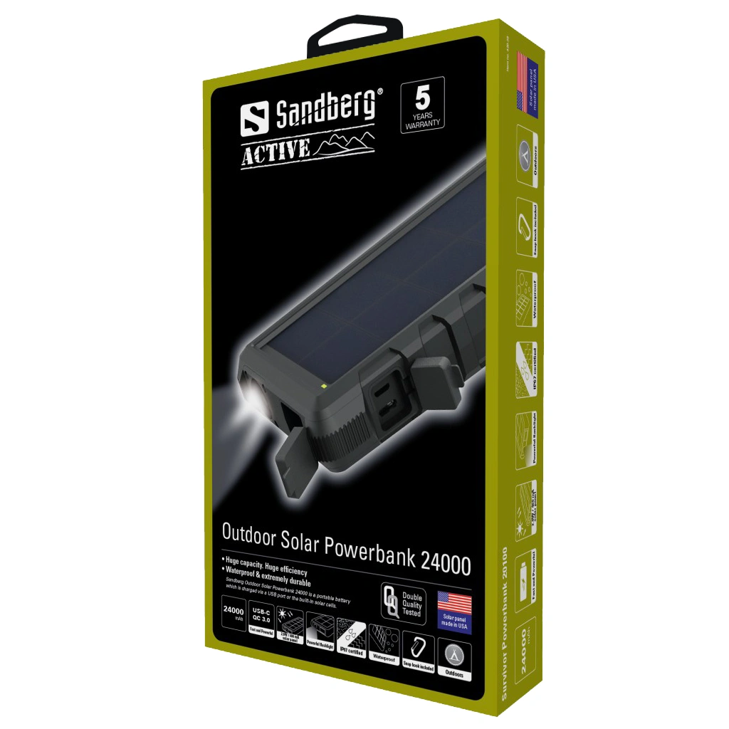 Sandberg 420-38 solární outdoorová powerbanka 24000mAh, černá