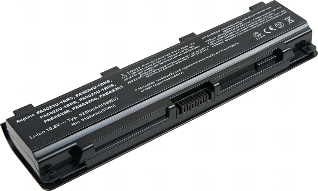 Baterie T6 Power pro Toshiba Satellite P800 serie, Li-Ion, 10,8 V, 5200 mAh (56 Wh), černá