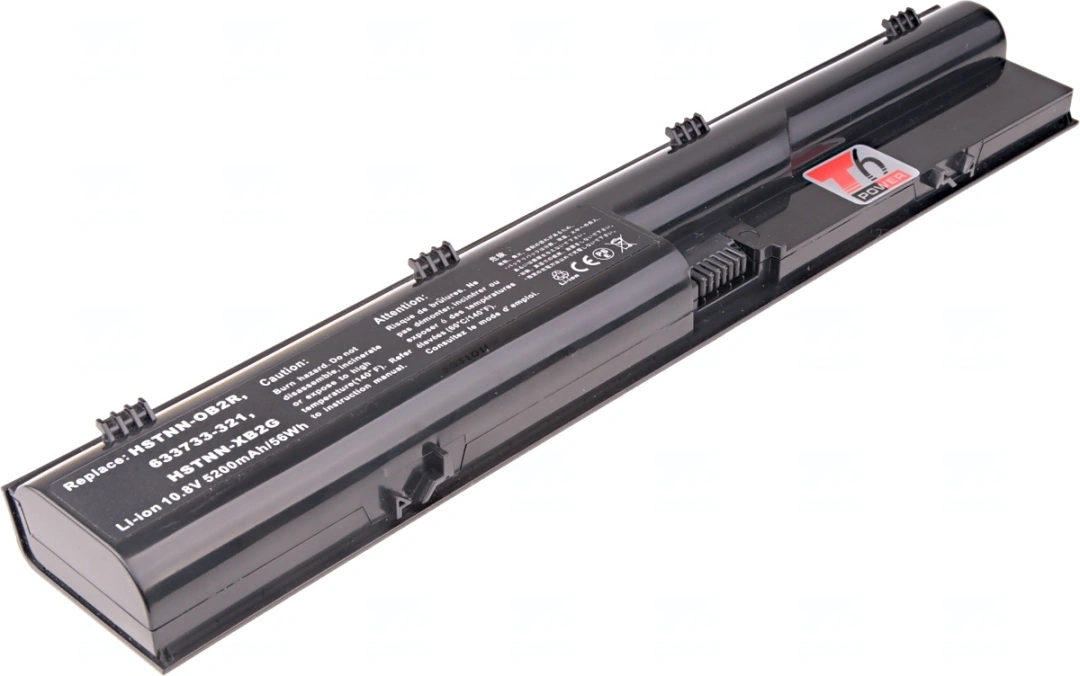 Baterie T6 Power pro notebook Hewlett Packard 650938-001, Li-Ion, 10,8 V, 5200 mAh (56 Wh), černá