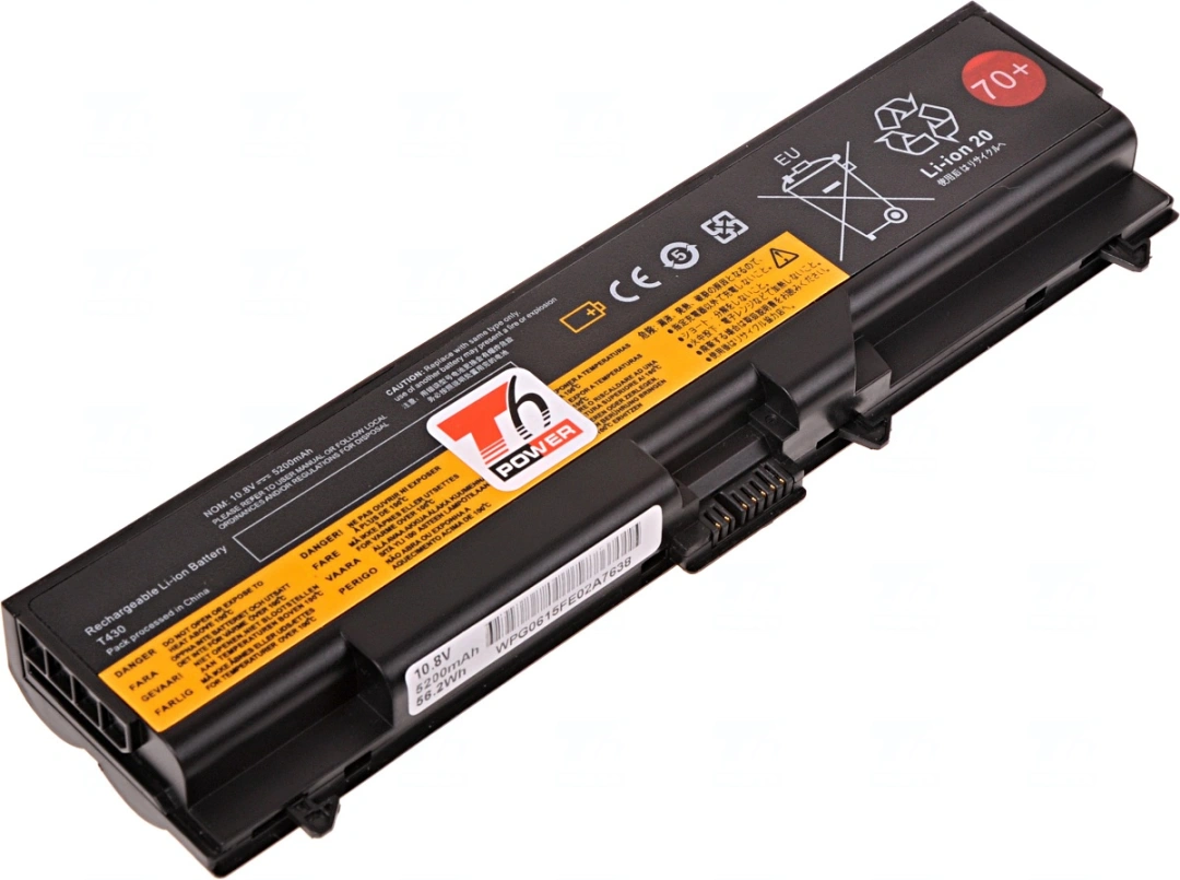 Baterie T6 Power pro Lenovo ThinkPad T530i, Li-Ion, 10,8 V, 5200 mAh (56 Wh), černá