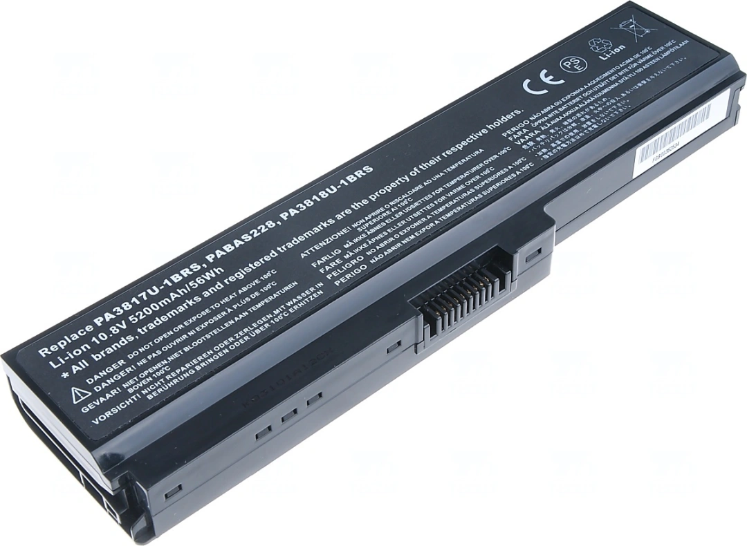 Baterie T6 Power pro Toshiba Satellite L730 serie, Li-Ion, 10,8 V, 5200 mAh (56 Wh), černá