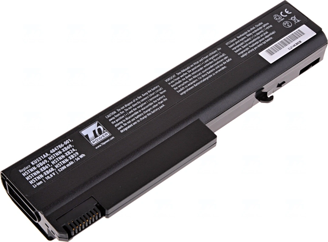 Baterie T6 Power pro notebook Hewlett Packard AU213AA, Li-Ion, 10,8 V, 5200 mAh (56 Wh), černá