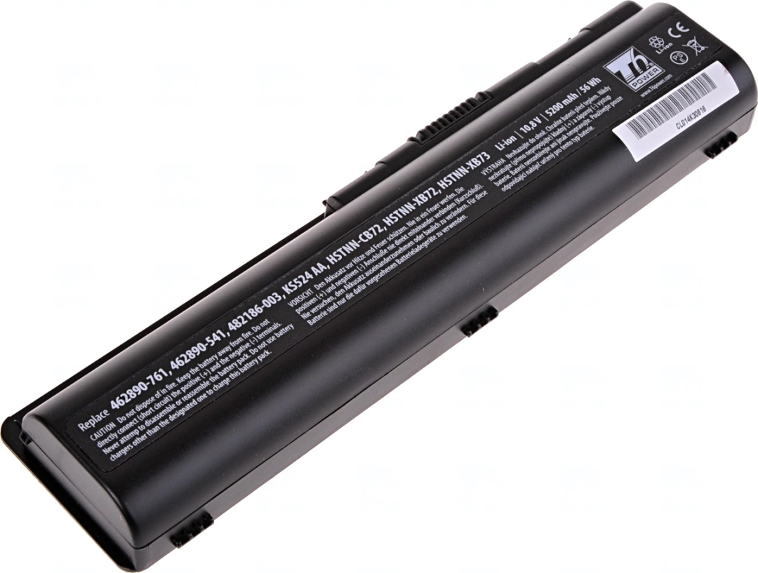 Baterie T6 Power pro Hewlett Packard Pavilion dv5-1050 serie, Li-Ion, 10,8 V, 5200 mAh (56 Wh), čern