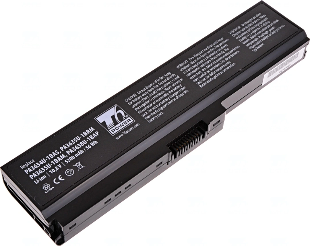 Baterie T6 Power pro Toshiba Satellite C650-154, Li-Ion, 10,8 V, 5200 mAh (56 Wh), černá