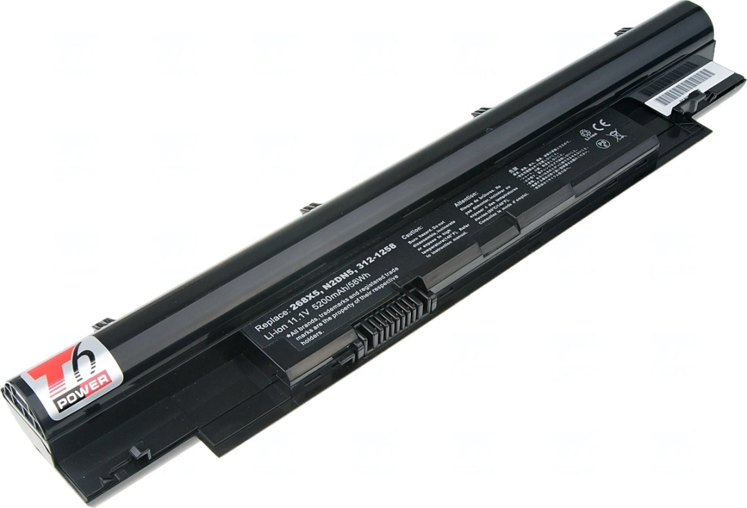 Baterie T6 Power pro Dell Latitude 3330, Li-Ion, 11,1 V, 5200 mAh (58 Wh), černá