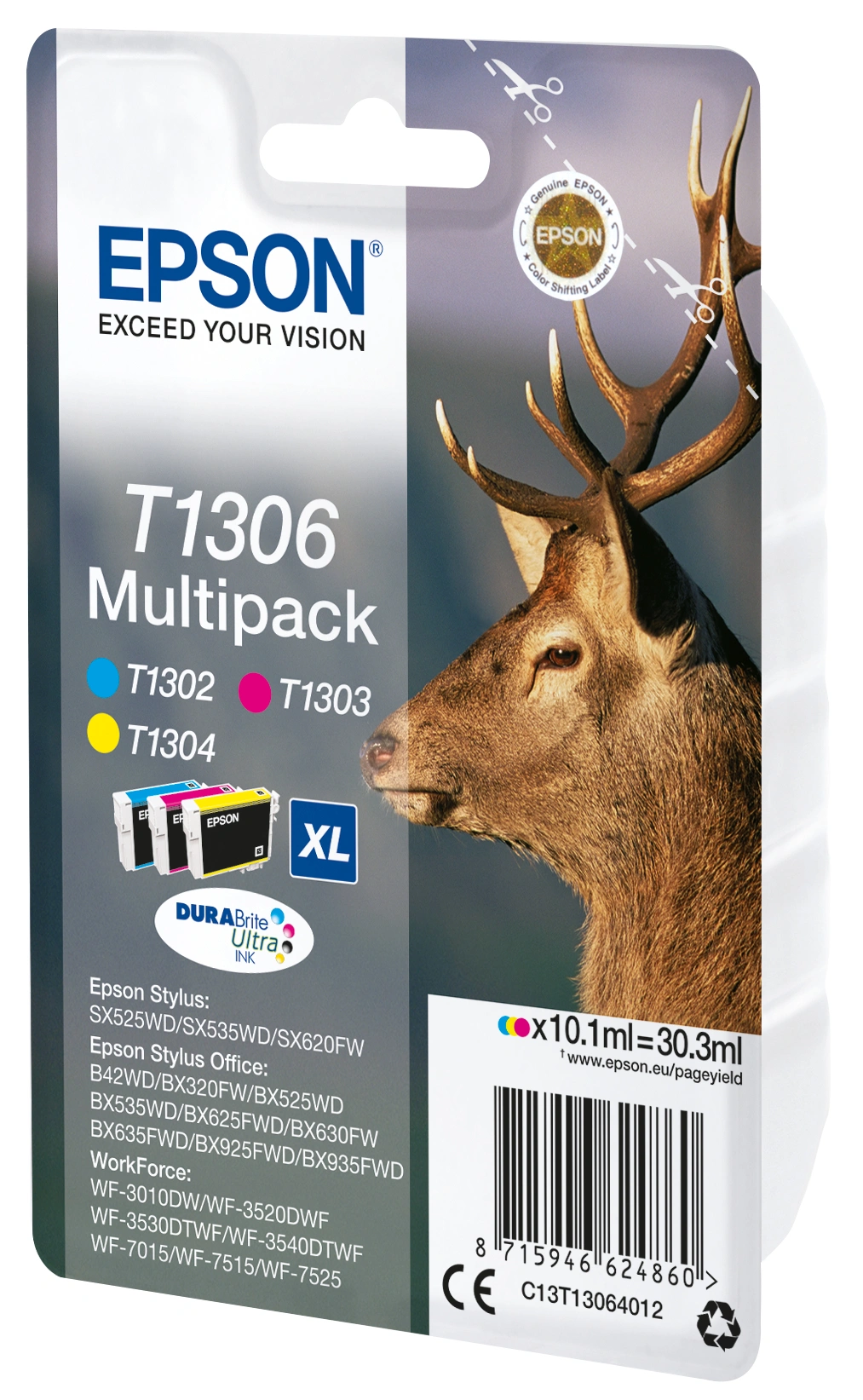 Epson Multipack 3-colours T1306 DURABrite UltraInk (C13T13064012)