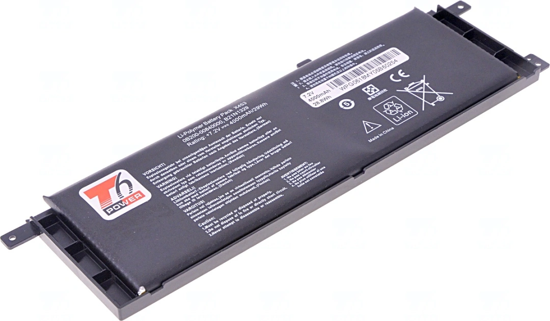 Baterie T6 Power pro Asus X553SA, Li-Poly, 7,6 V, 4000 mAh (30 Wh), černá