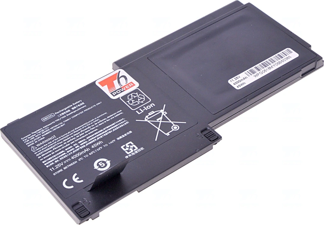 T6 power HP EliteBook 720 G1, 725 G2, 820 G1, 820 G2, 4000mAh, 45Wh, 3cell, Li-pol