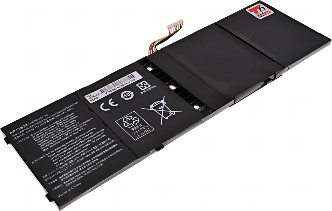 Baterie T6 Power pro Acer Aspire V7-581P serie, Li-Poly, 15 V, 3530 mAh (53 Wh), černá