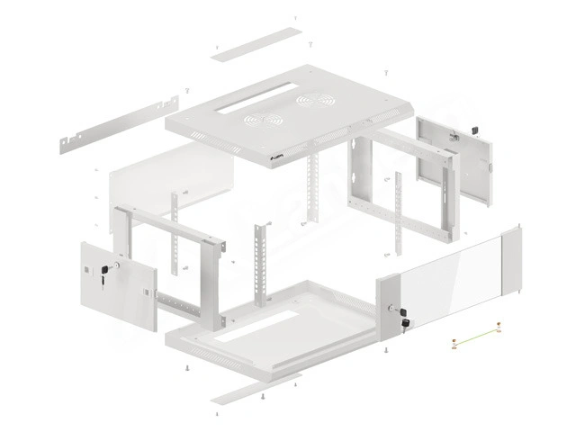 Lanberg WF01-6404-10S, nástěnný rozvaděč, 4U/600x450, šedá