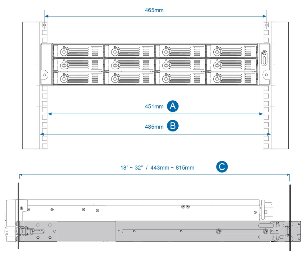 QNAP Rail kit pro 2U rack (RAIL-B02)