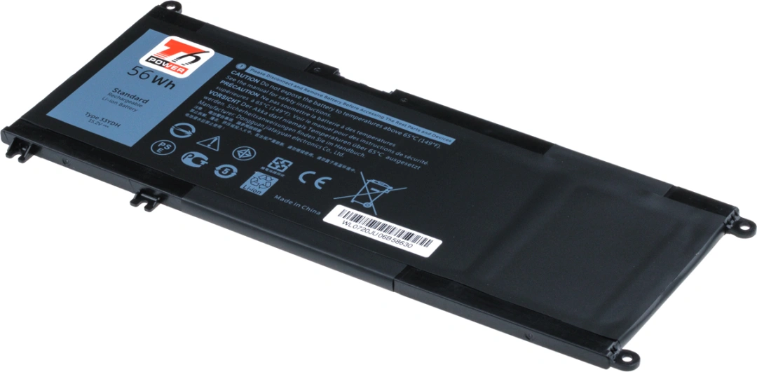 Baterie T6 Power pro Dell Inspiron 17 7786, Li-Poly, 15,2 V, 3685 mAh (56 Wh), černá