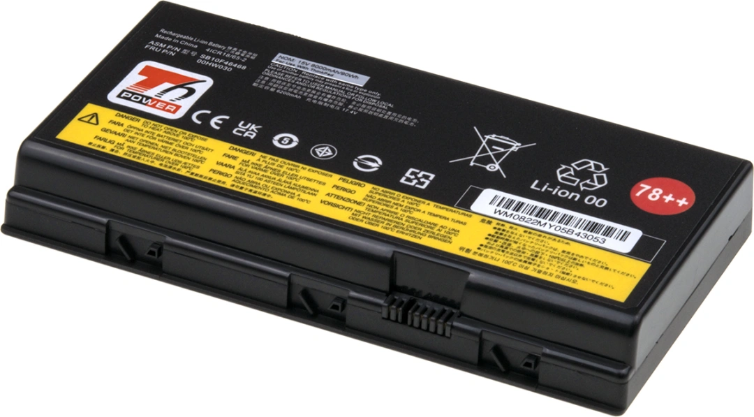 Baterie T6 Power pro Lenovo ThinkPad P71, Li-Ion, 15 V, 5600 mAh (84 Wh), černá