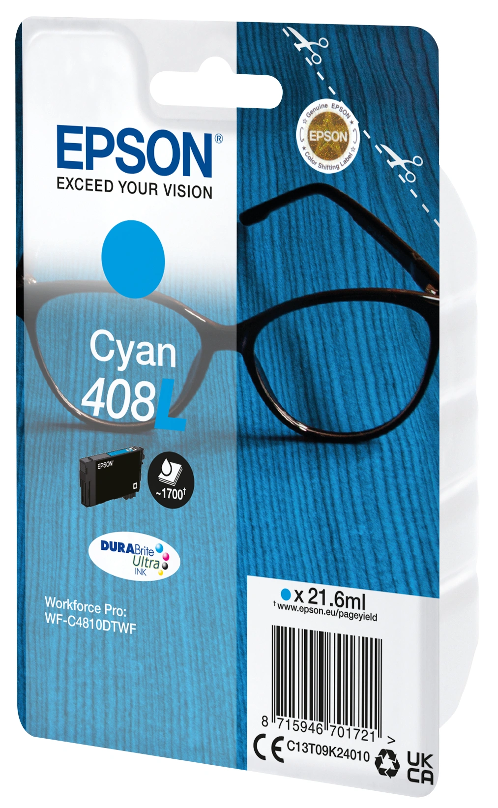 Epson Cyan 408L DURABrite Ultra Ink