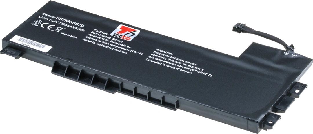 Baterie T6 Power pro notebook Hewlett Packard 808452-001, Li-Ion, 11,4 V, 7200 mAh (82 Wh), černá