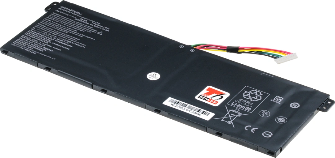 Baterie T6 Power pro notebook Acer KT.00205.004, Li-Poly, 7,7 V, 4810 mAh (37 Wh), černá