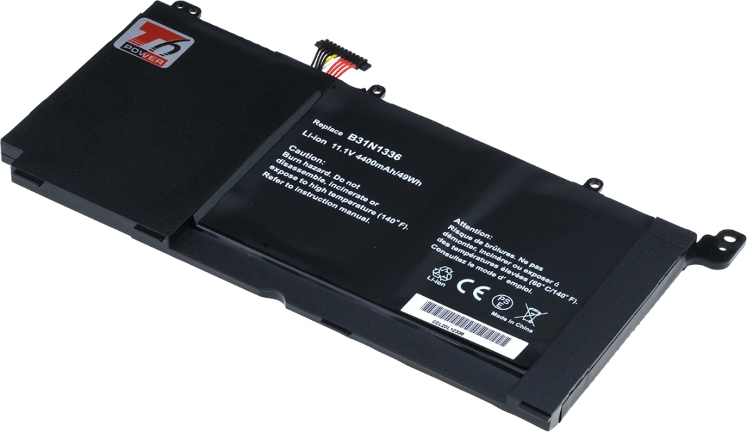Baterie T6 Power pro Asus R553LA, Li-Poly, 11,1 V, 4400 mAh (49 Wh), černá