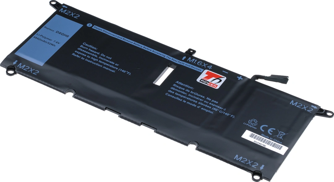 Baterie T6 Power pro Dell Inspiron 7391 2in1, Li-Poly, 7,6 V, 6840 mAh (52 Wh), černá