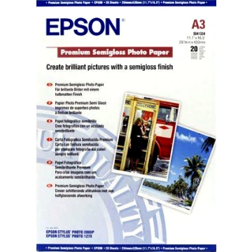 Epson Premium Semigloss Photo Paper, DIN A3, 251g/m², 20 list