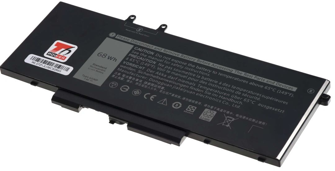 Baterie T6 Power pro notebook Dell X77XY, Li-Poly, 7,6 V, 8900 mAh (68 Wh), černá