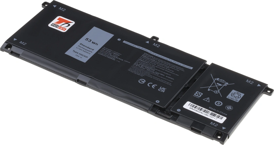 Baterie T6 Power pro notebook Dell 451-BCPZ, Li-Poly, 15 V, 3530 mAh (53 Wh), černá