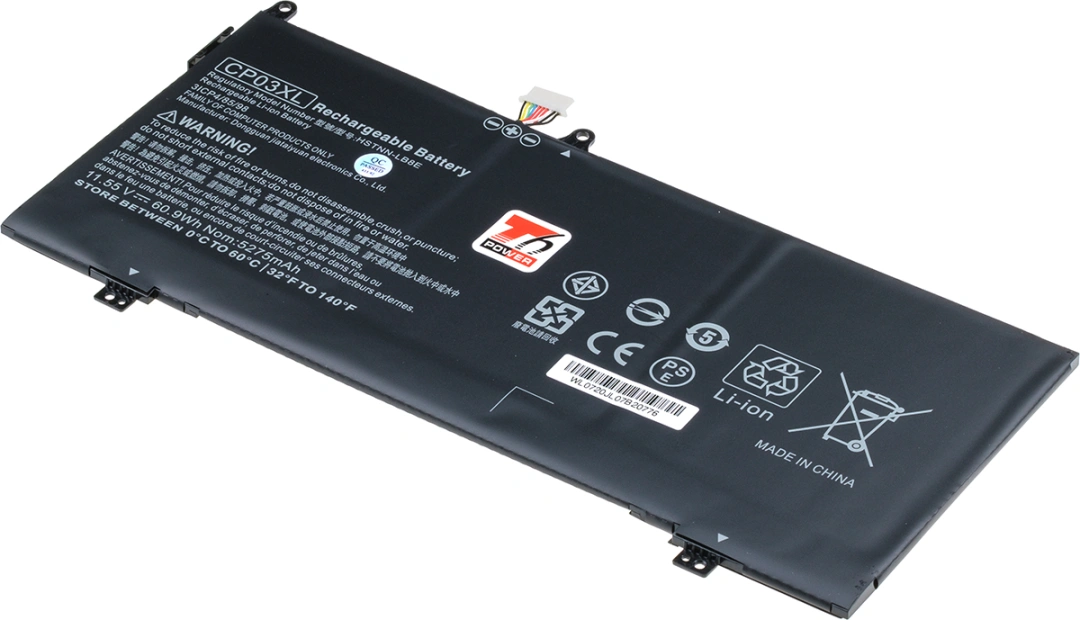 Baterie T6 Power pro notebook Hewlett Packard 929066-421, Li-Poly, 11,55 V, 5275 mAh (60 Wh), černá