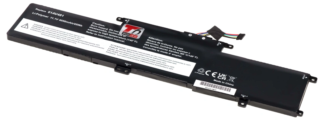 Baterie T6 Power pro Lenovo ThinkPad L390 Yoga 20NT, Li-Poly, 11,1 V, 4050 mAh (45 Wh), černá