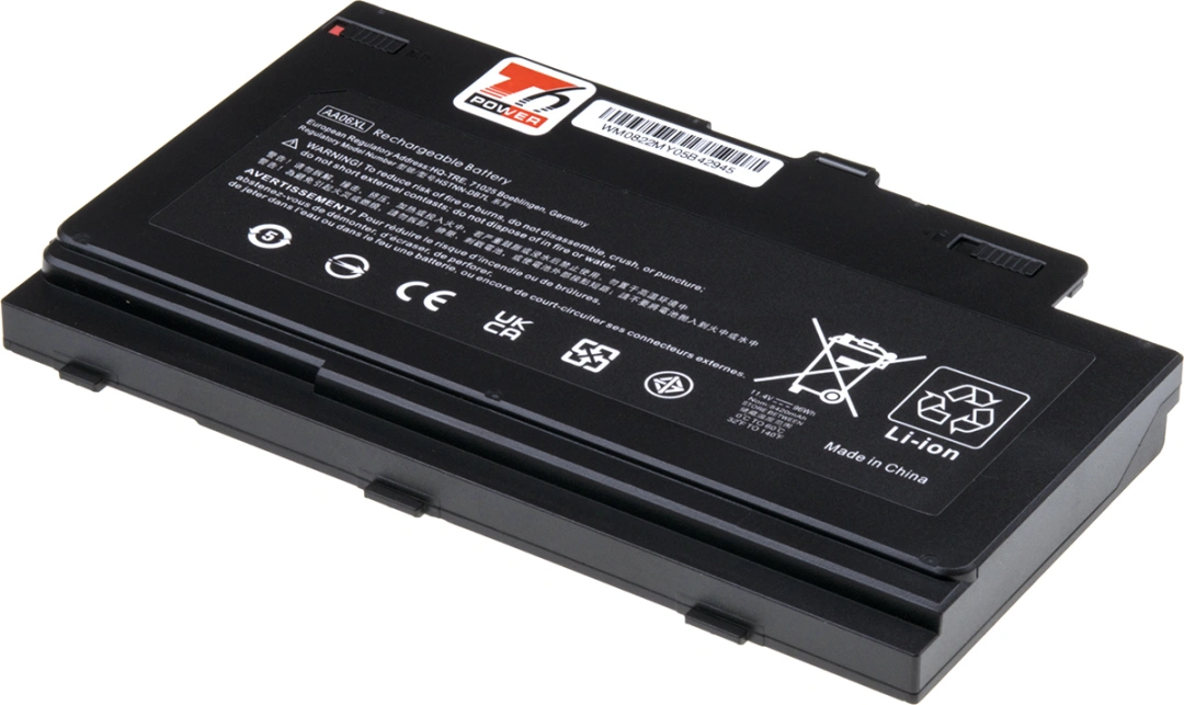 Baterie T6 Power pro notebook Hewlett Packard 852527-241, Li-Ion, 11,4 V, 8420 mAh (96 Wh), černá