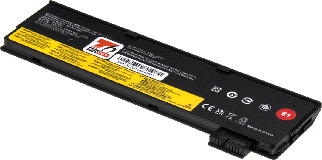 Baterie T6 Power pro notebook Lenovo 01AV422, Li-Ion, 11,4 V, 2100 mAh (24 Wh), černá