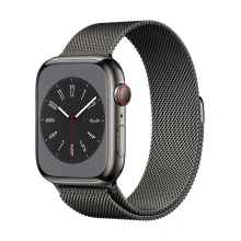 APPLE Watch Series 8 GPS + Cellular 45mm Graphite Stainless Steel Case with Graphite Milanese Loop