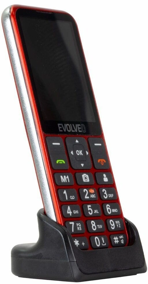 Evolveo EasyPhone LT s nabíjecím stojánkem, červená