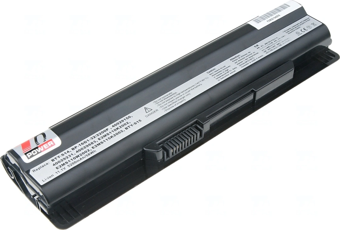 Baterie T6 Power pro MSI FR400, Li-Ion, 11,1 V, 5200 mAh (58 Wh), černá