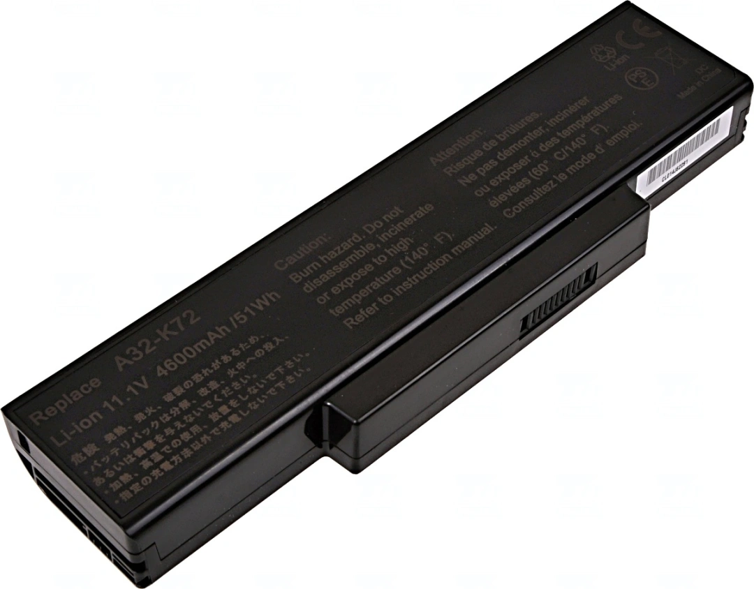 T6 power Baterie Asus K72, K73, A72, A73, N71, N73, X72, X73, X77, 5200mAh, 58Wh, 6cell