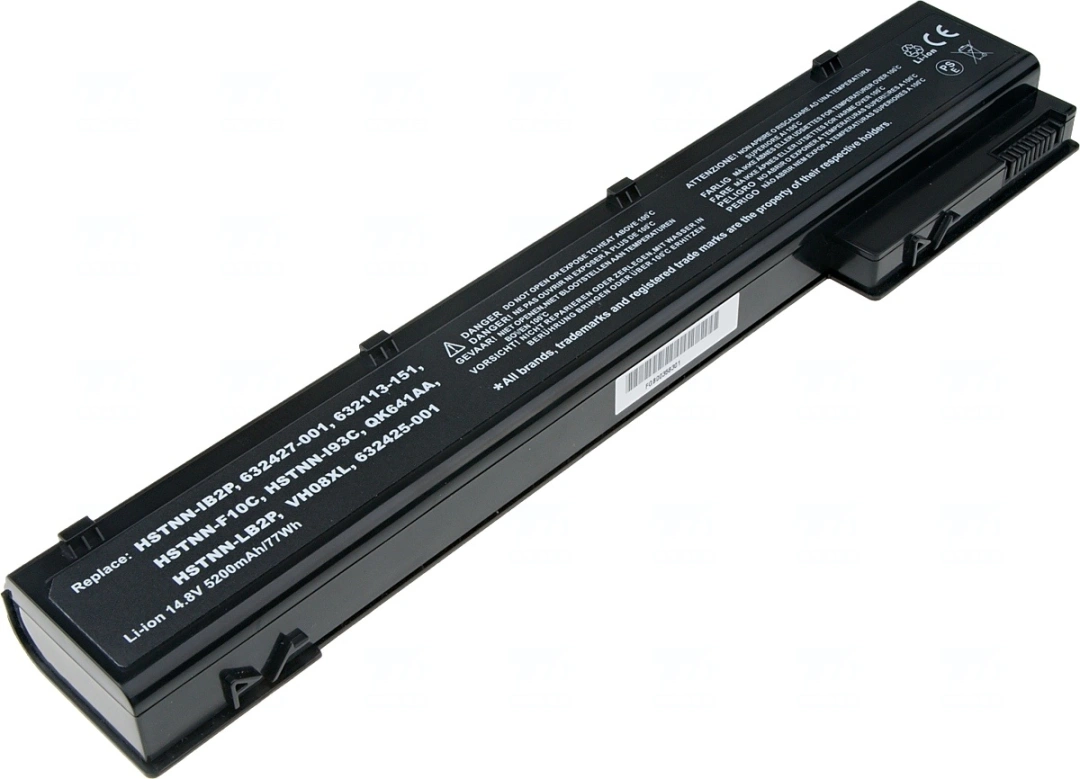 Baterie T6 Power pro notebook Hewlett Packard 632427-001, Li-Ion, 14,8 V, 5200 mAh (77 Wh), černá