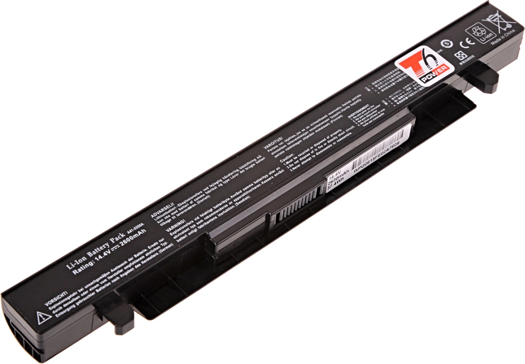 Baterie T6 Power pro Asus D552MD, Li-Ion, 14,8 V, 2600 mAh (38 Wh), černá