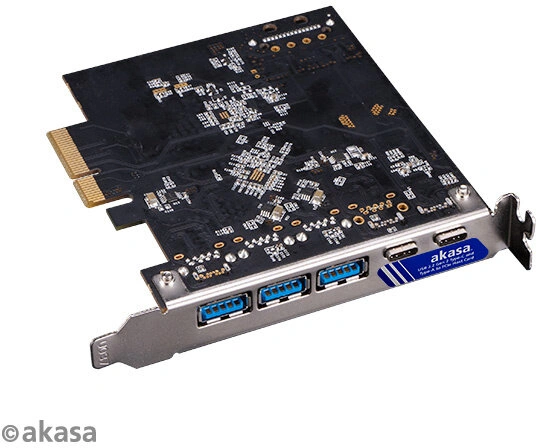 Akasa AK-PCCU3-09 PCIe karta 2xUSB 3.2 Gen 2 Type-C a 3xType-A