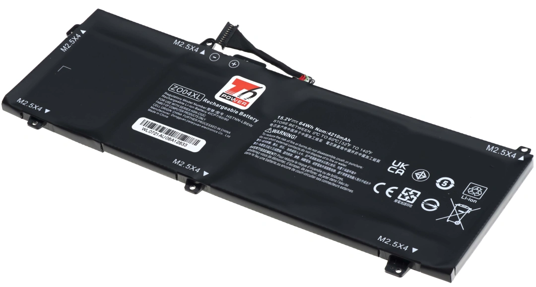 Baterie T6 Power pro notebook Hewlett Packard ZL04064XL, Li-Poly, 15,2 V, 4210 mAh (64 Wh), černá