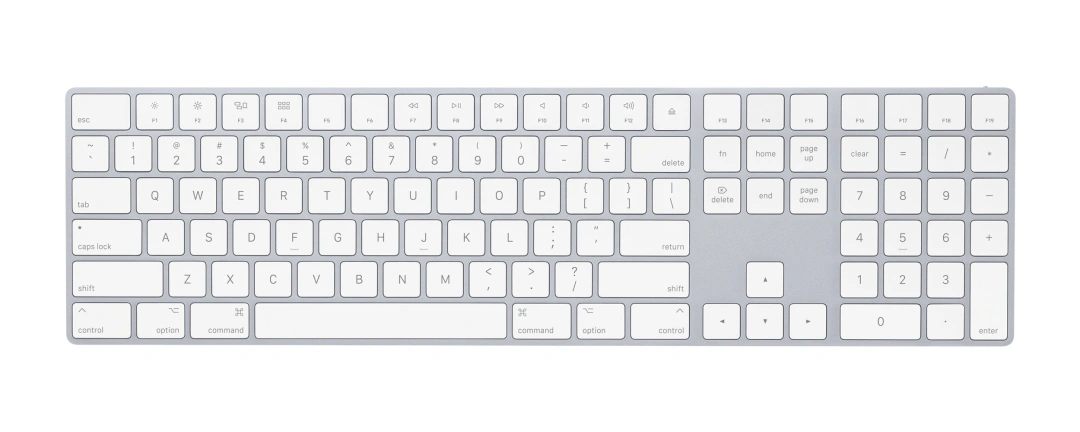 Apple Magic Keyboard s numerickou klávesnicí, bluetooth, stříbrná, UK