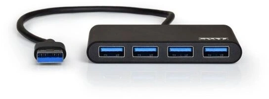 Port connect USB HUB, 4x USB 3.0, černý